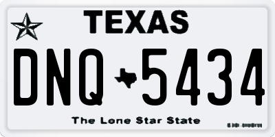 TX license plate DNQ5434