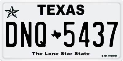 TX license plate DNQ5437