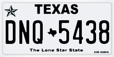 TX license plate DNQ5438