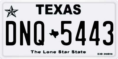 TX license plate DNQ5443
