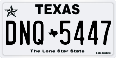 TX license plate DNQ5447
