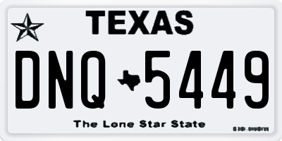 TX license plate DNQ5449