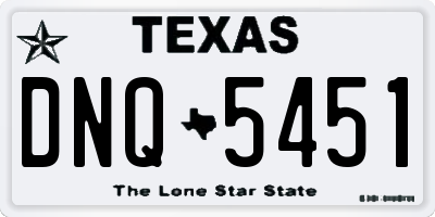 TX license plate DNQ5451