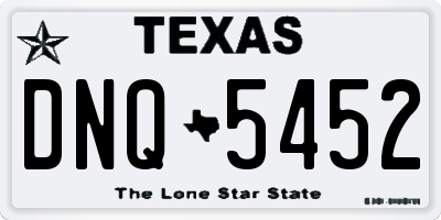 TX license plate DNQ5452