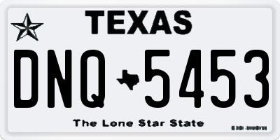 TX license plate DNQ5453