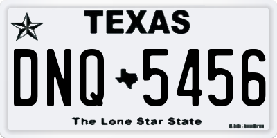 TX license plate DNQ5456