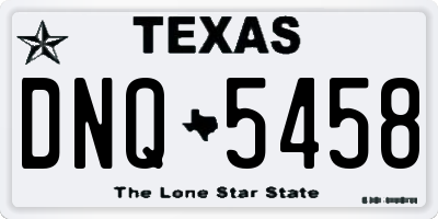TX license plate DNQ5458