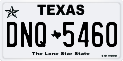 TX license plate DNQ5460