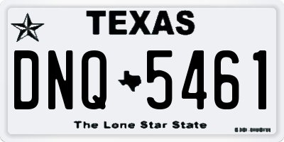 TX license plate DNQ5461