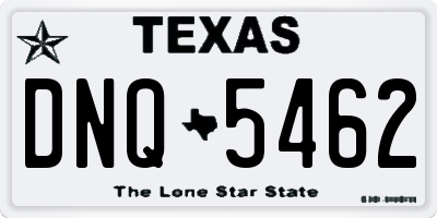 TX license plate DNQ5462