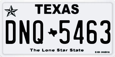 TX license plate DNQ5463