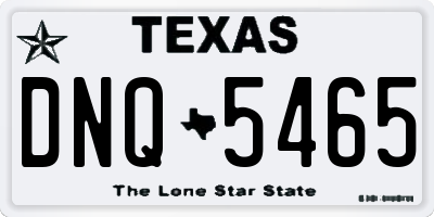 TX license plate DNQ5465