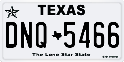 TX license plate DNQ5466