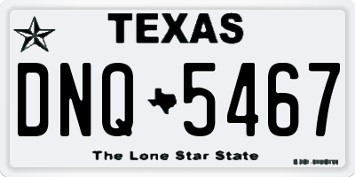 TX license plate DNQ5467