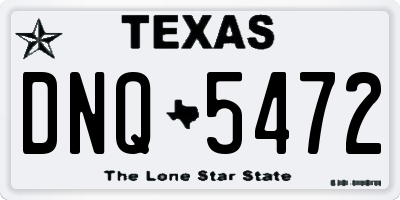 TX license plate DNQ5472