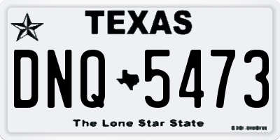 TX license plate DNQ5473