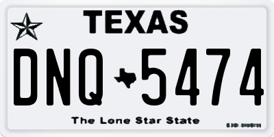 TX license plate DNQ5474