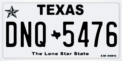 TX license plate DNQ5476