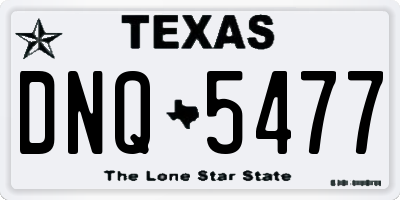TX license plate DNQ5477