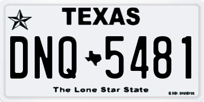 TX license plate DNQ5481