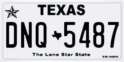 TX license plate DNQ5487