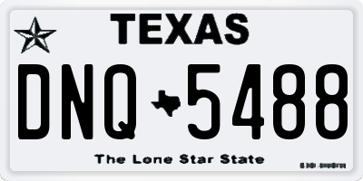 TX license plate DNQ5488