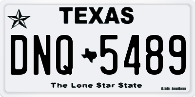 TX license plate DNQ5489