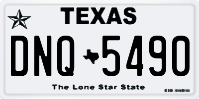 TX license plate DNQ5490