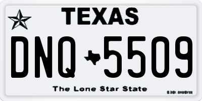 TX license plate DNQ5509