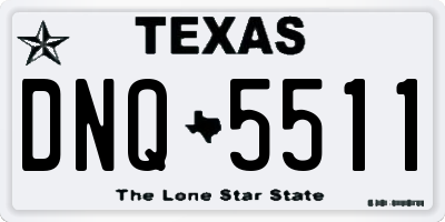 TX license plate DNQ5511