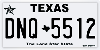 TX license plate DNQ5512