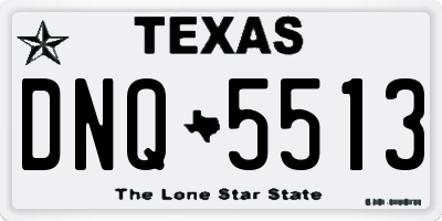 TX license plate DNQ5513
