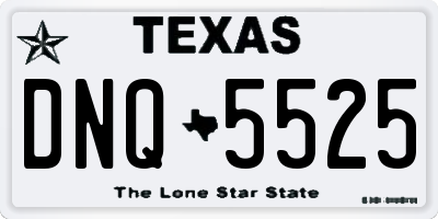 TX license plate DNQ5525