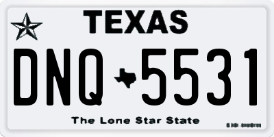 TX license plate DNQ5531
