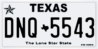 TX license plate DNQ5543