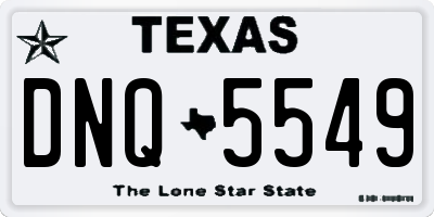 TX license plate DNQ5549