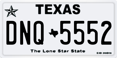 TX license plate DNQ5552