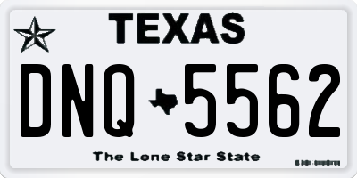 TX license plate DNQ5562