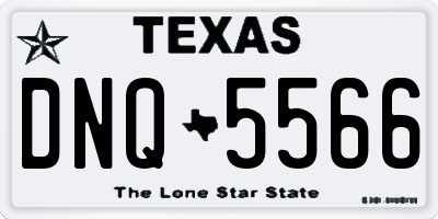 TX license plate DNQ5566