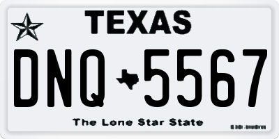TX license plate DNQ5567