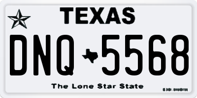 TX license plate DNQ5568