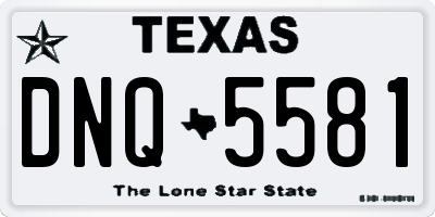 TX license plate DNQ5581