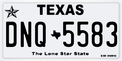 TX license plate DNQ5583
