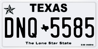 TX license plate DNQ5585