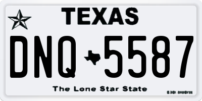 TX license plate DNQ5587