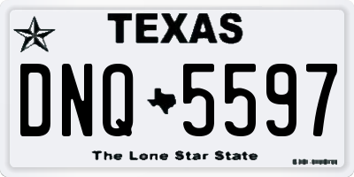TX license plate DNQ5597