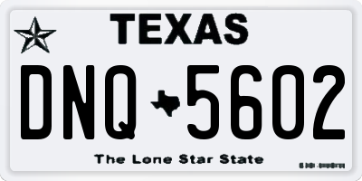 TX license plate DNQ5602