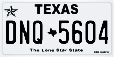 TX license plate DNQ5604