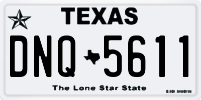TX license plate DNQ5611