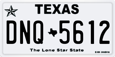 TX license plate DNQ5612